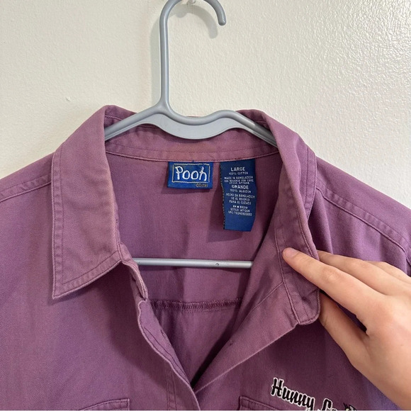 Vintage Disney Winnie the Pooh patchwork button up Large - Picture 4 of 4